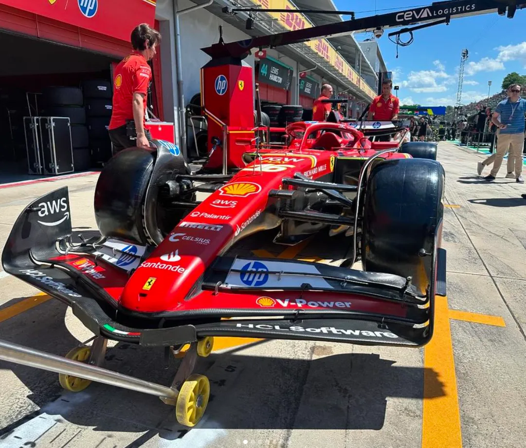 Ferrari SF-24 in the pits at Imola